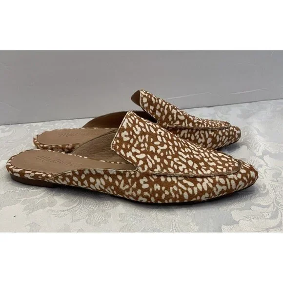 Madewell Size 7.5 The Frances Skimmer Mule In Mini Leopard Calf Hair Shoe - Picture 1 of 11